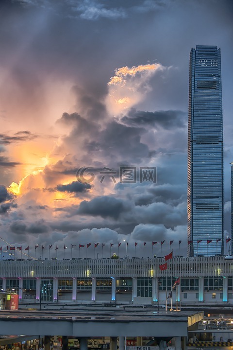 香港,摩天大楼,摩天楼