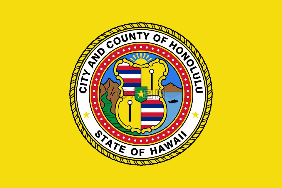 檀香山标志,夏威夷的旗帜,檀香山的旗帜