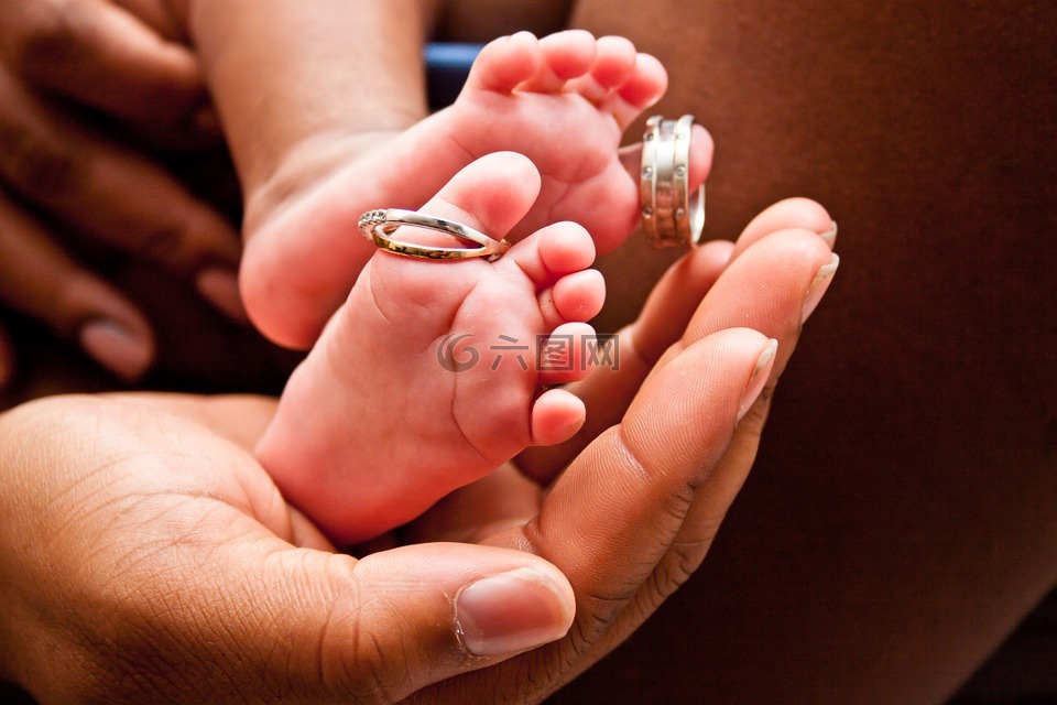 怀孕,婴儿的脚,宝宝脚趾