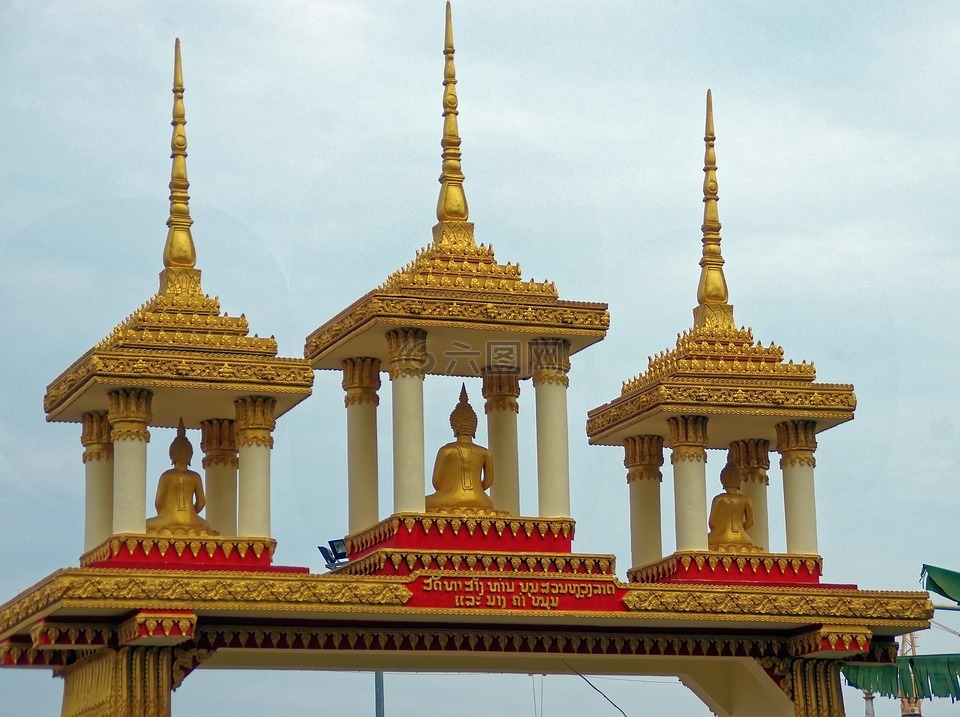 老挝,万象,寺