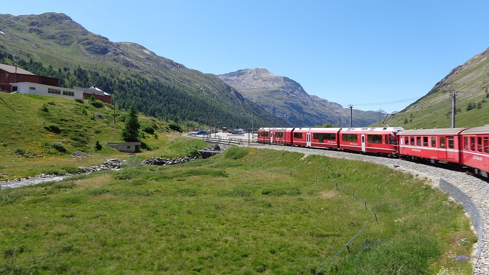 瑞士,火车,阿尔卑斯山