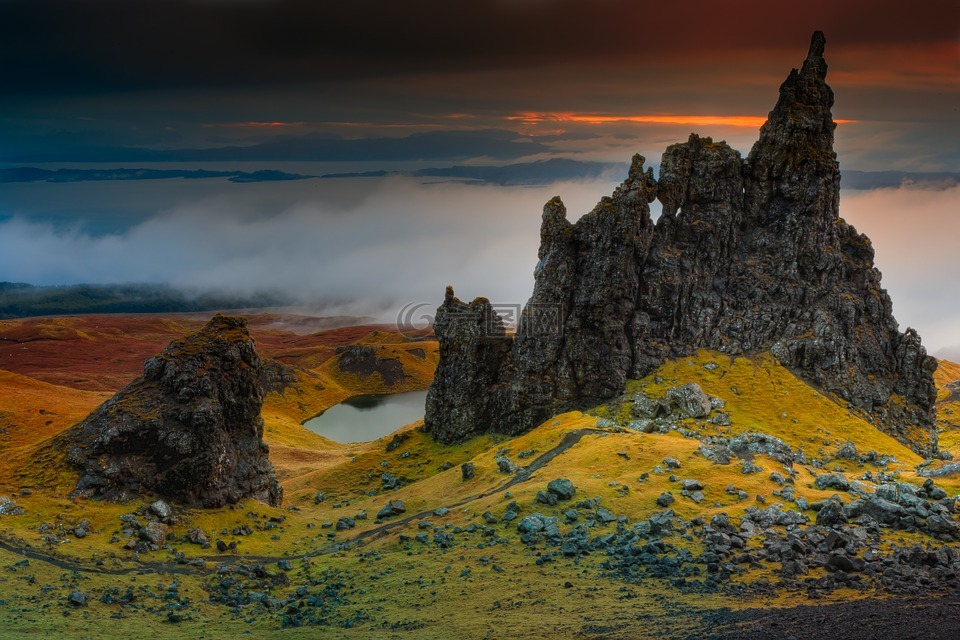 岩,悬崖,苏格兰