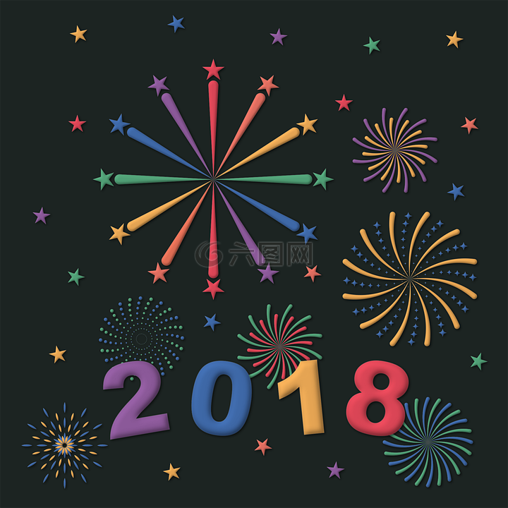 新年快乐,2018,新的一年