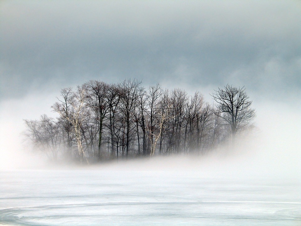 岛,雾,冬天