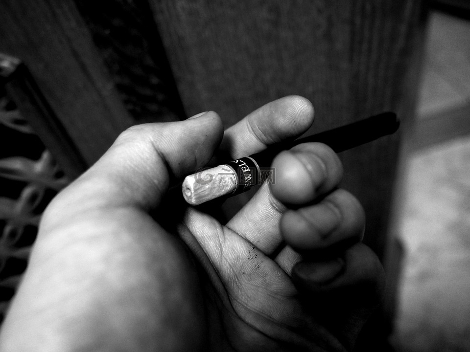 香烟,黑白照,手