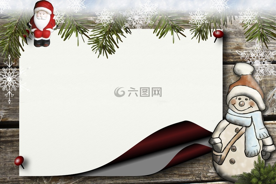 公告板,冬青树,圣诞老人雪人