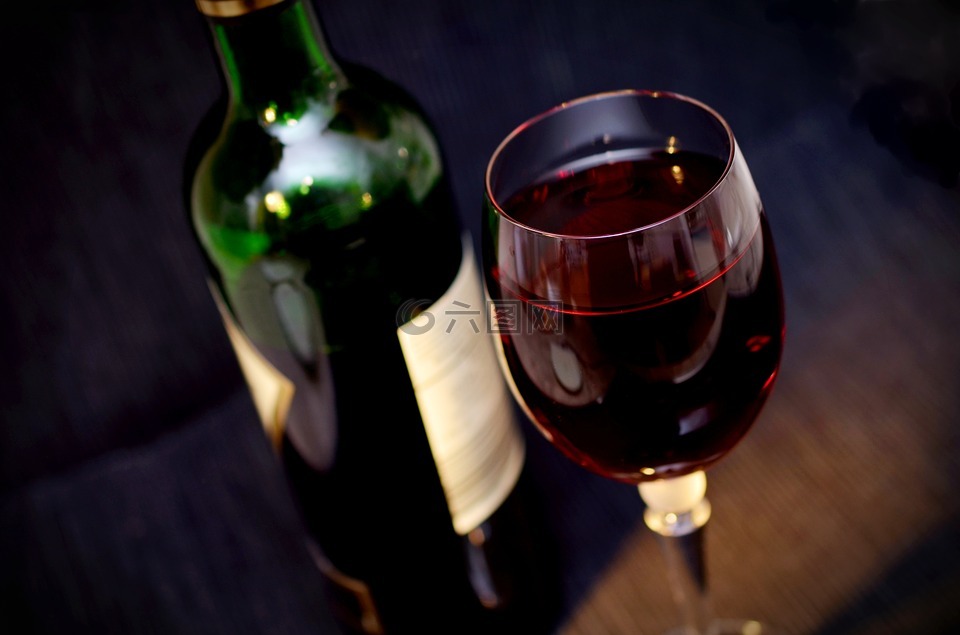 酒,红葡萄酒,玻璃