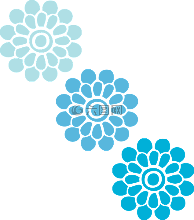 鲜花,蓝色,三