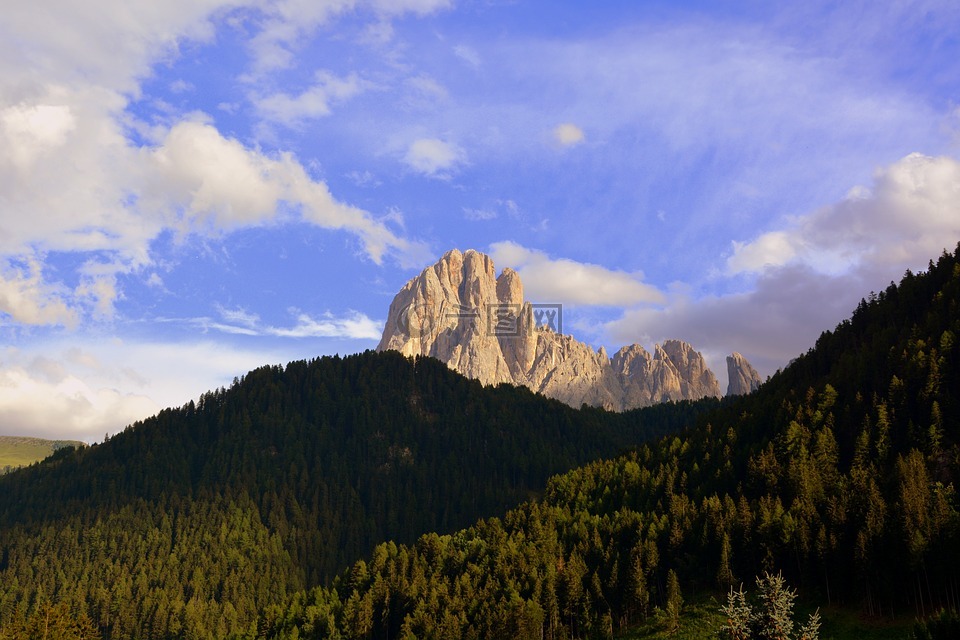 白云岩,sassolungo,山