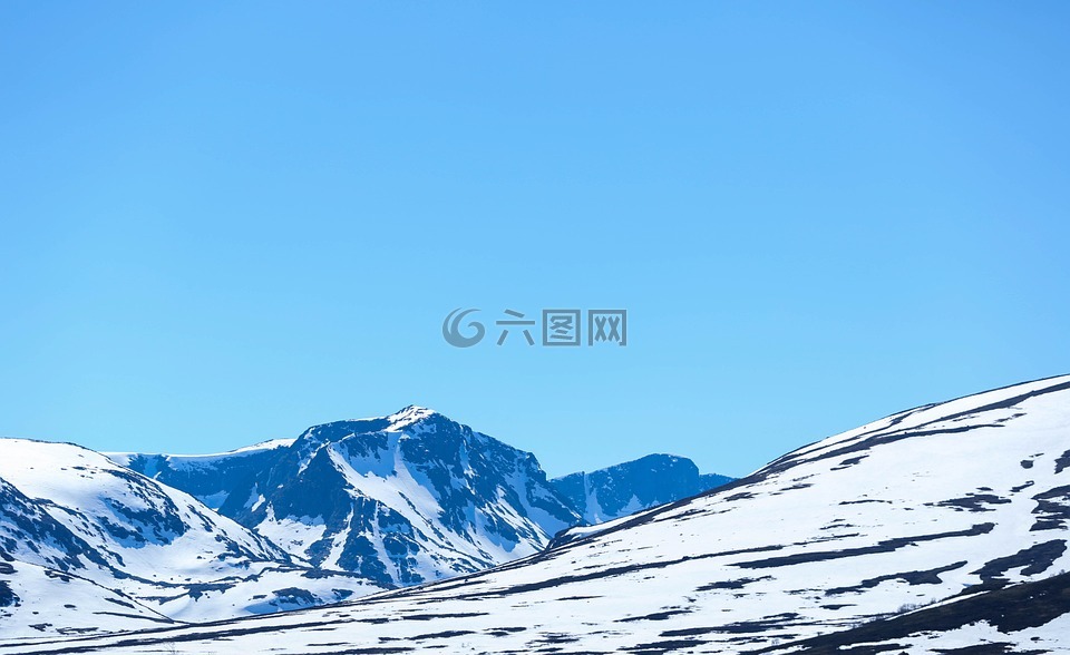 雪山,美景,山峰