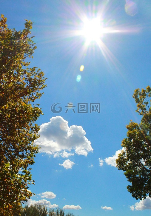 蓝蓝的天空,天空,阳光