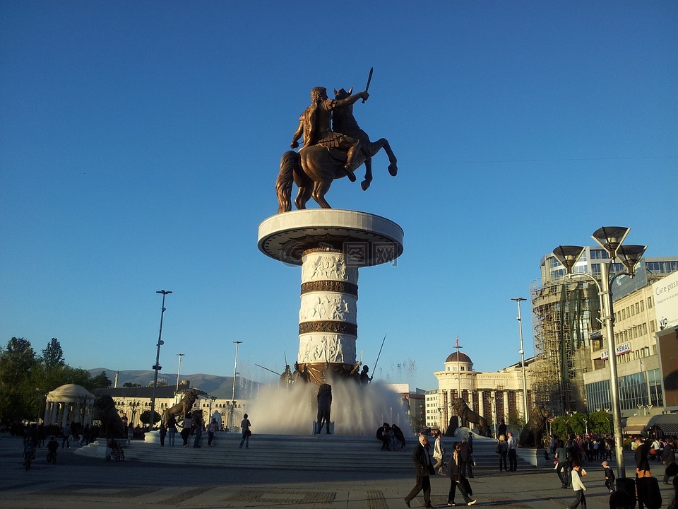 斯科普里,广场,马其顿