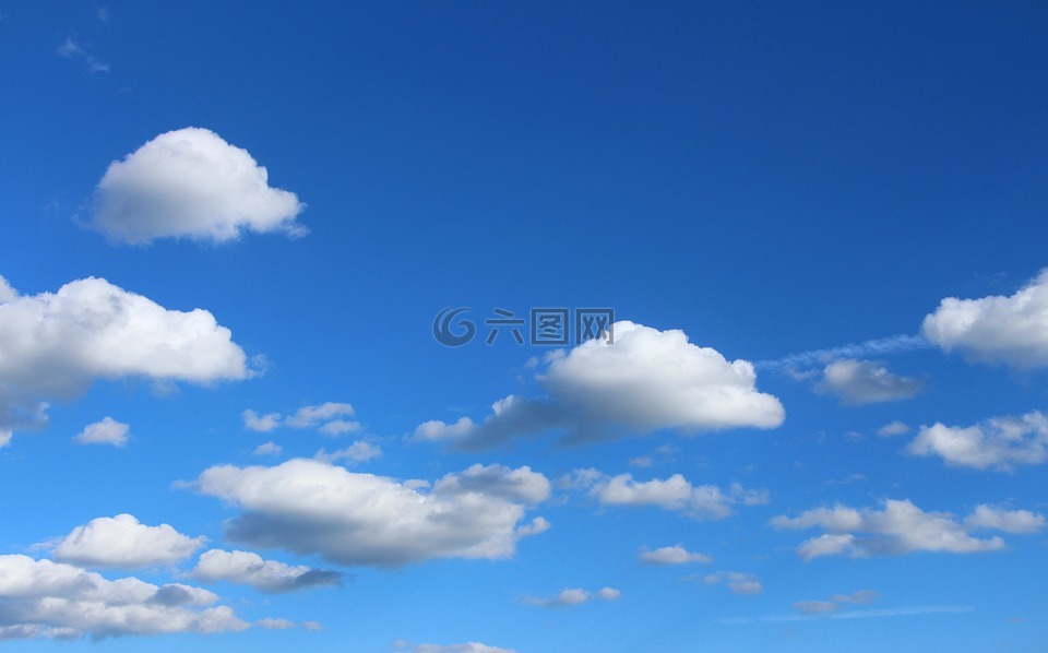 云,蓝天白云,蓝色的天空的云彩