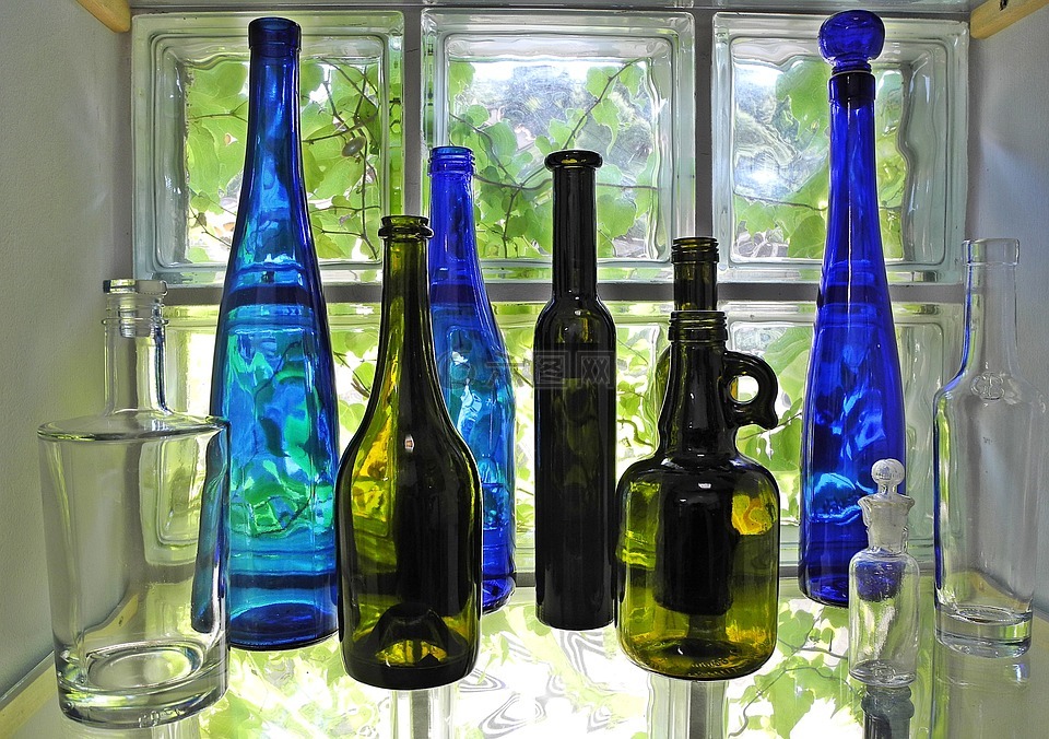 瓶,玻璃,有色玻璃