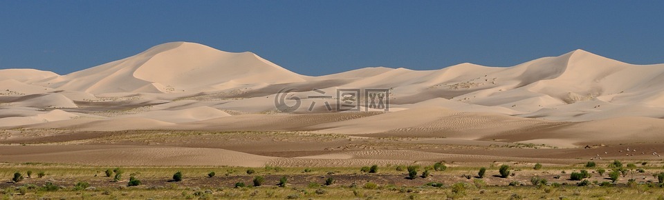 蒙古,沙漠,全景