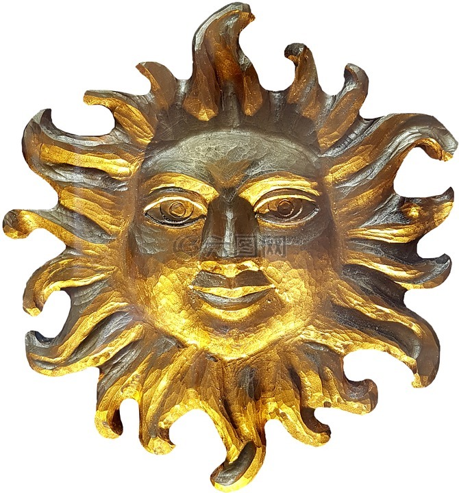 太阳,雕刻,木刻
