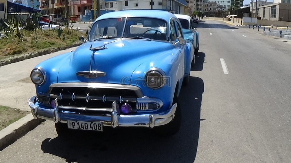 哈瓦那,古巴,旧车