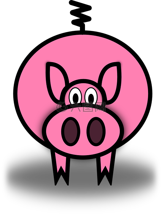 猪,粉红色,猪肉