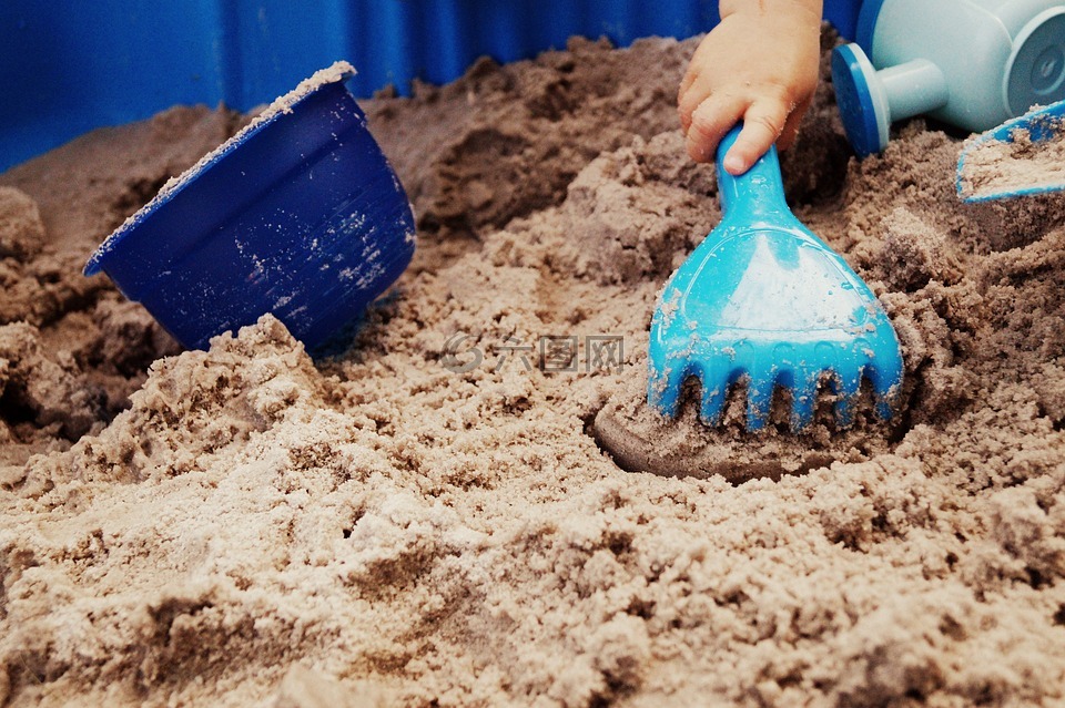 玩具,砂坑,沙
