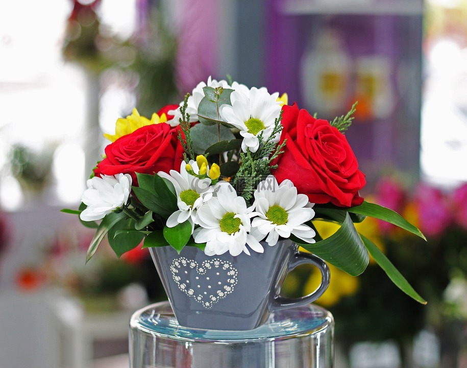 花,花瓶,花束
