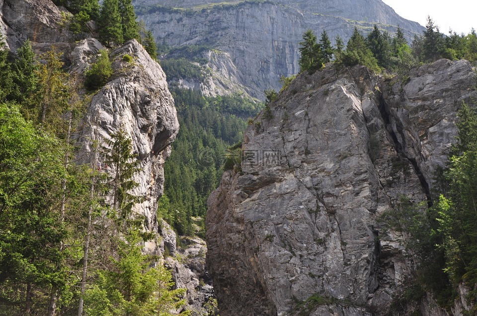 山,瑞士山区,岩