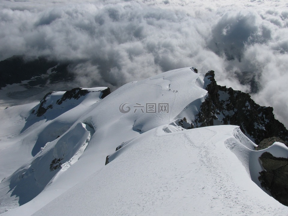 脊,eisgrat,雪岭