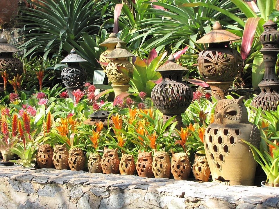 陶瓷,东巴花园,热带花园