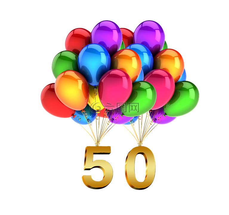 气球,生日,50
