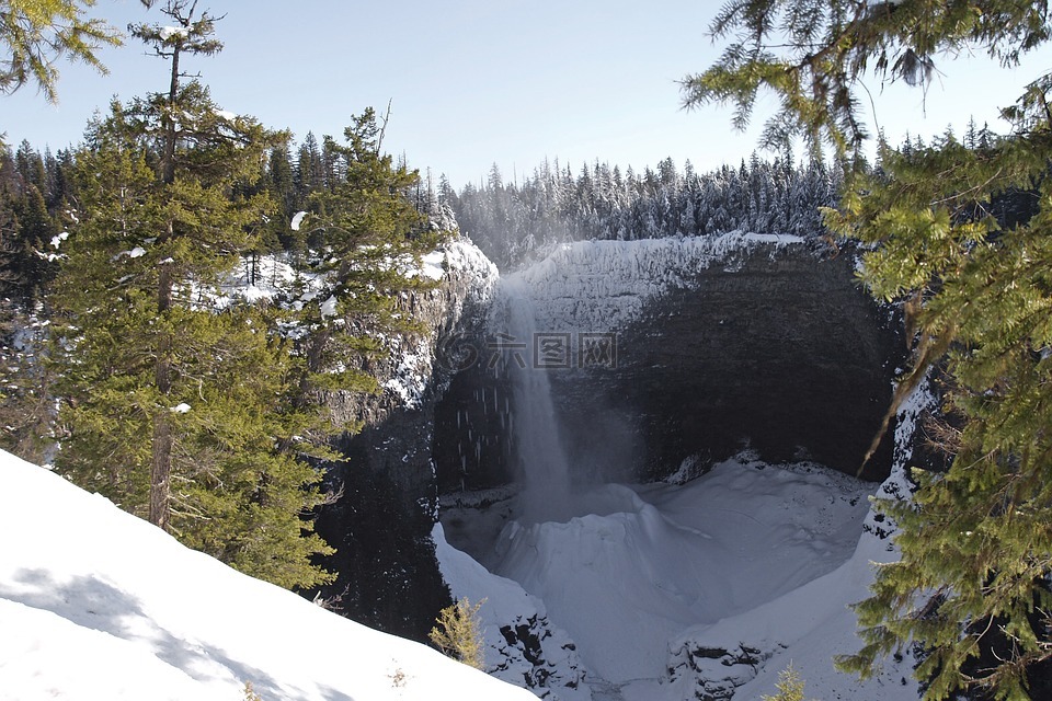 helmcken 瀑布,井灰色,省公园