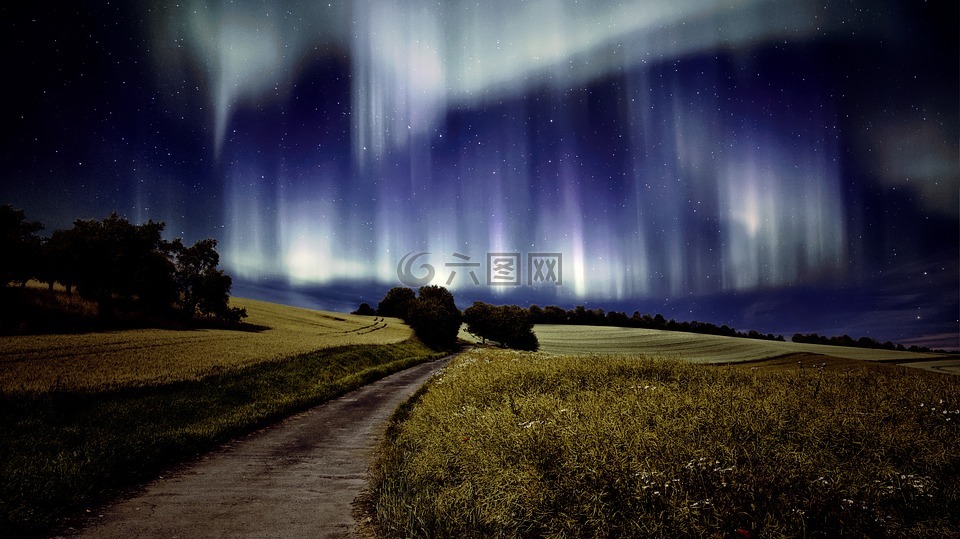 北极光,景观,极光