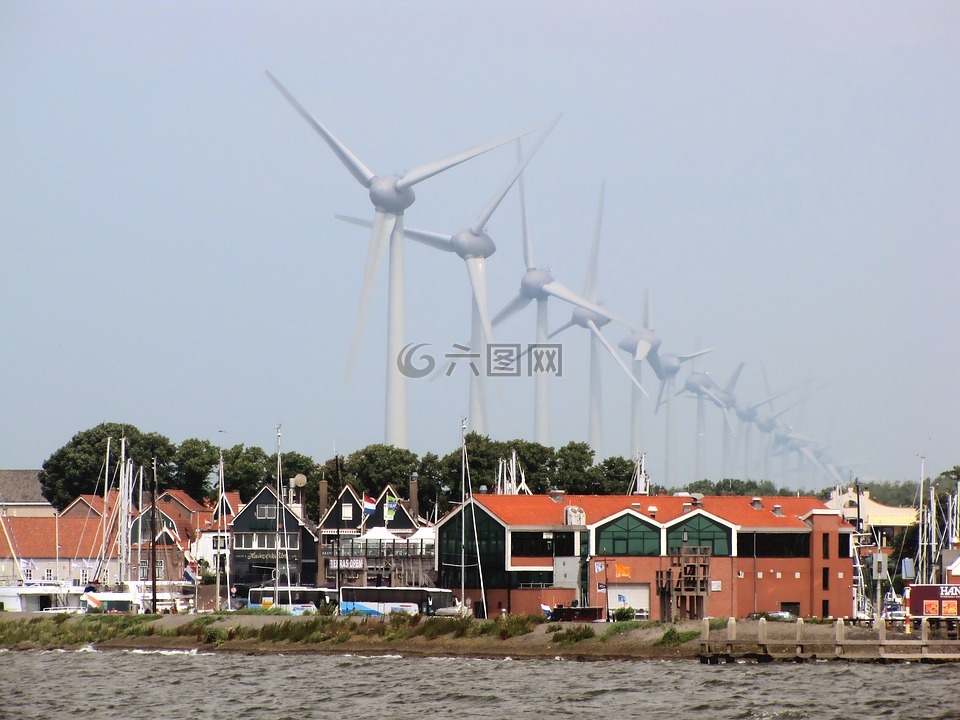 风力发电机组,风能,景观