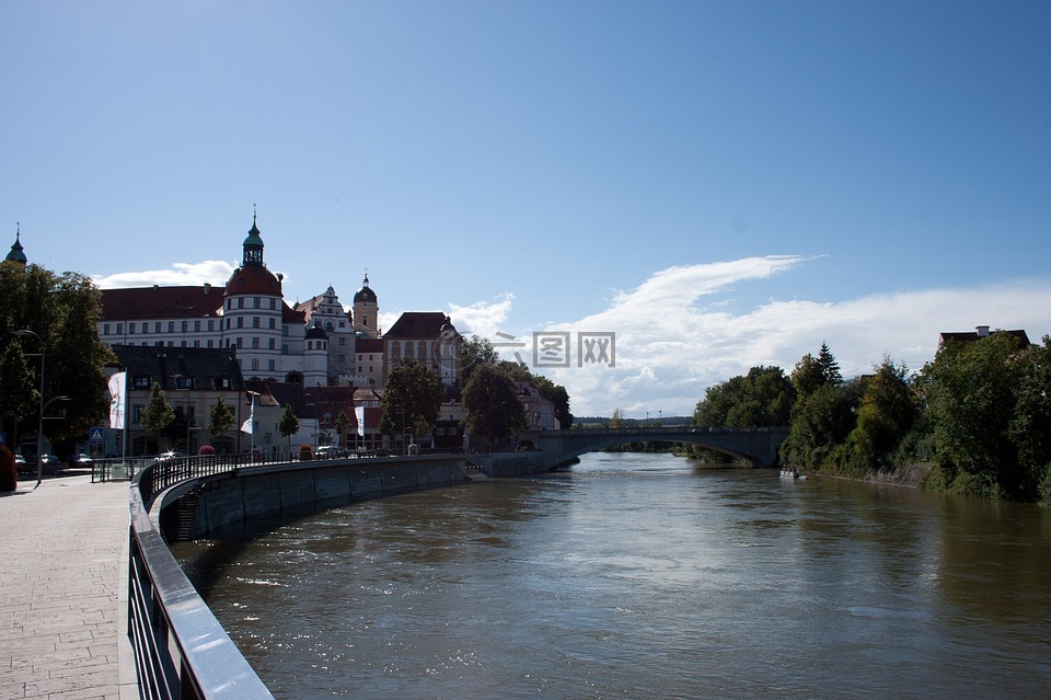 多瑙河上的 neuburg,巴伐利亚,多瑙河