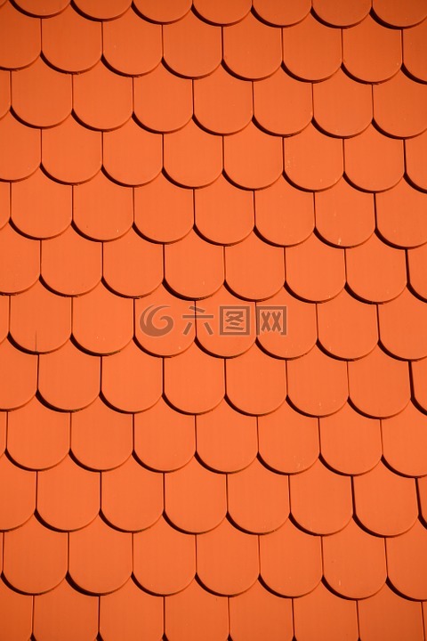 屋面,瓦,红色