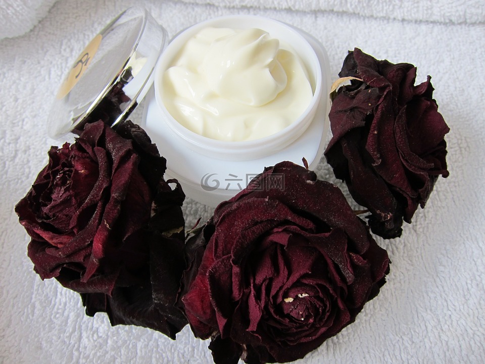 皮肤护理,天然奶油,玫瑰