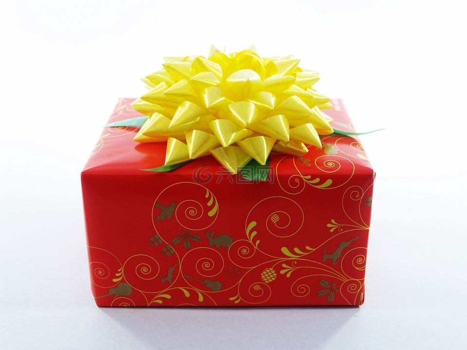 礼物,盒,红色