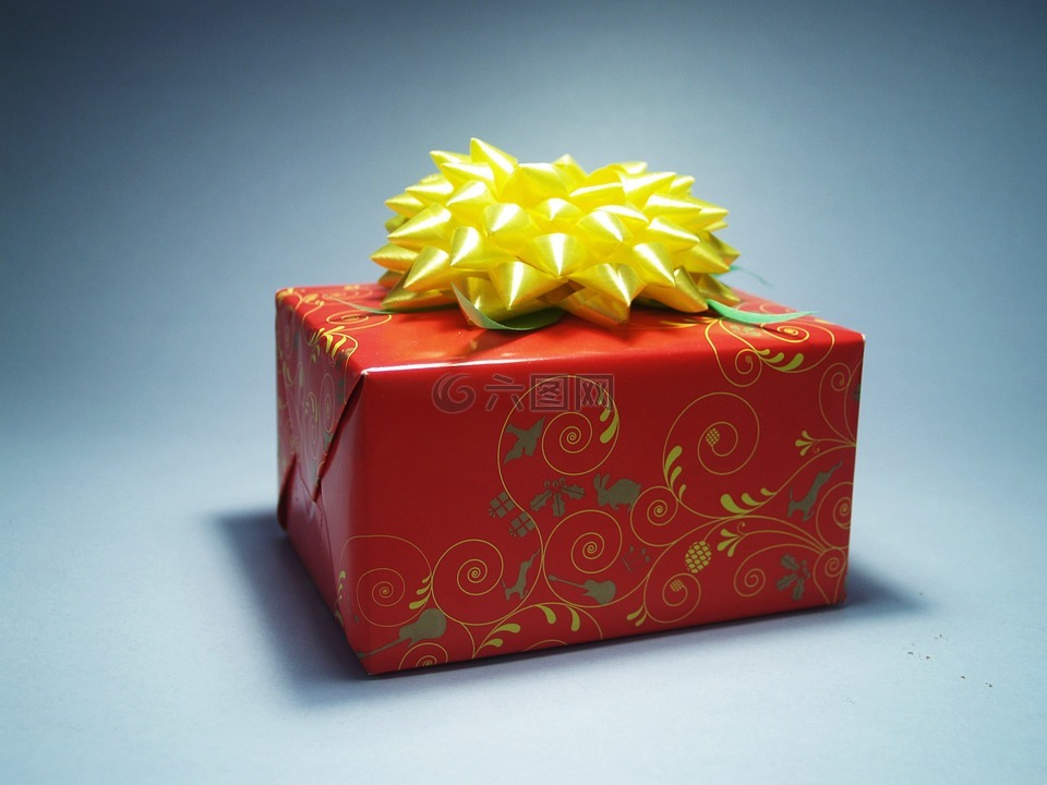 礼物,盒,红色