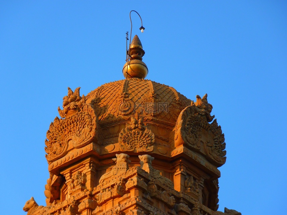庙,圆顶,brihadeshwara 滕普尔