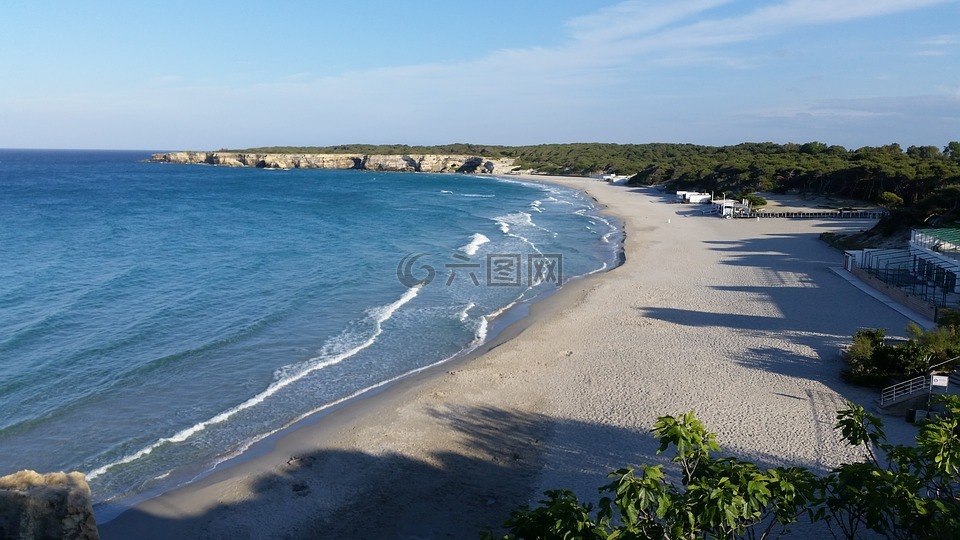 海,海滩,salento