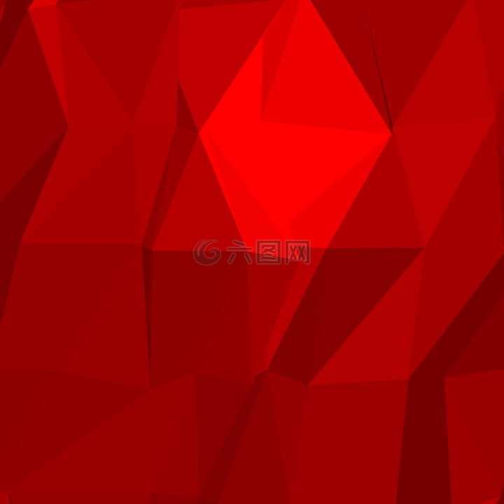 多边形,抽象,红色