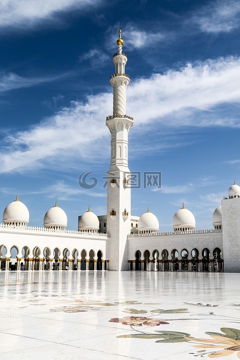 清真寺,阿布扎比,白色清真寺