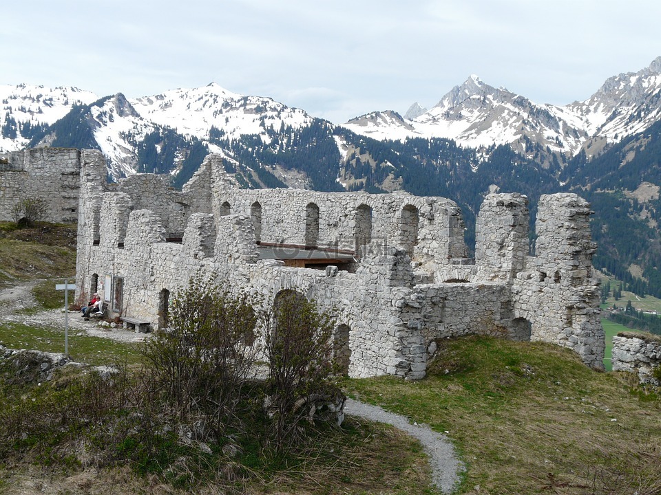 废墟,城堡,要塞 schlosskopf