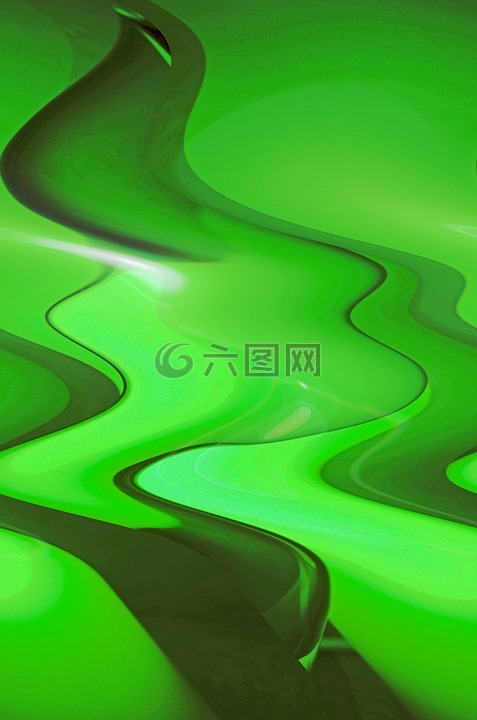 绿色,液体,波