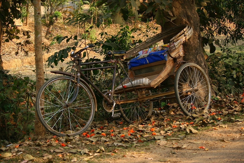 人力车,休息,孟加拉国