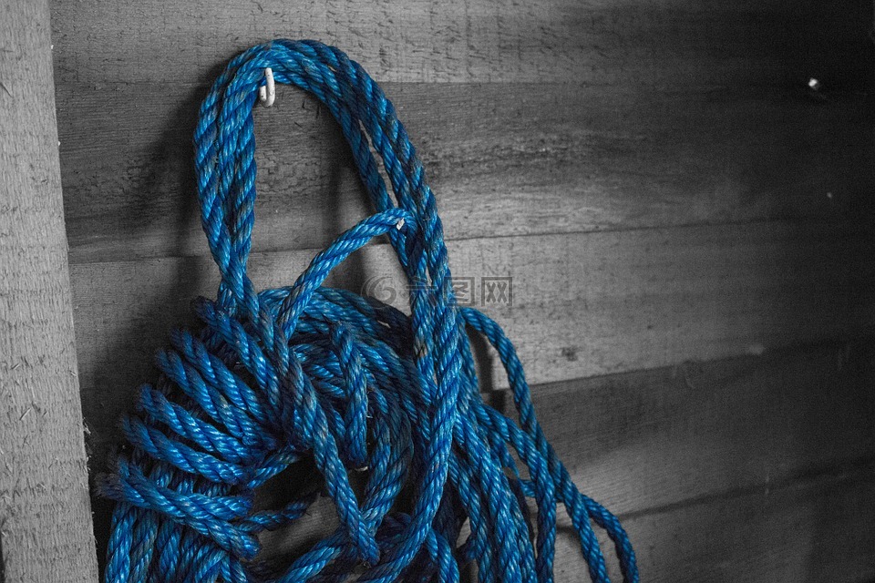 蓝色,绳,谷仓