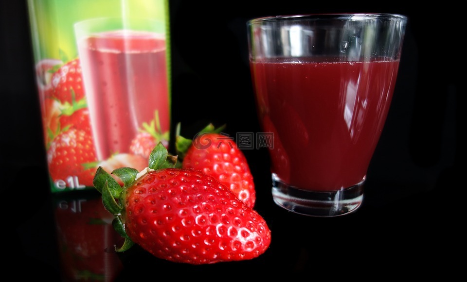 草莓,草莓汁,水果
