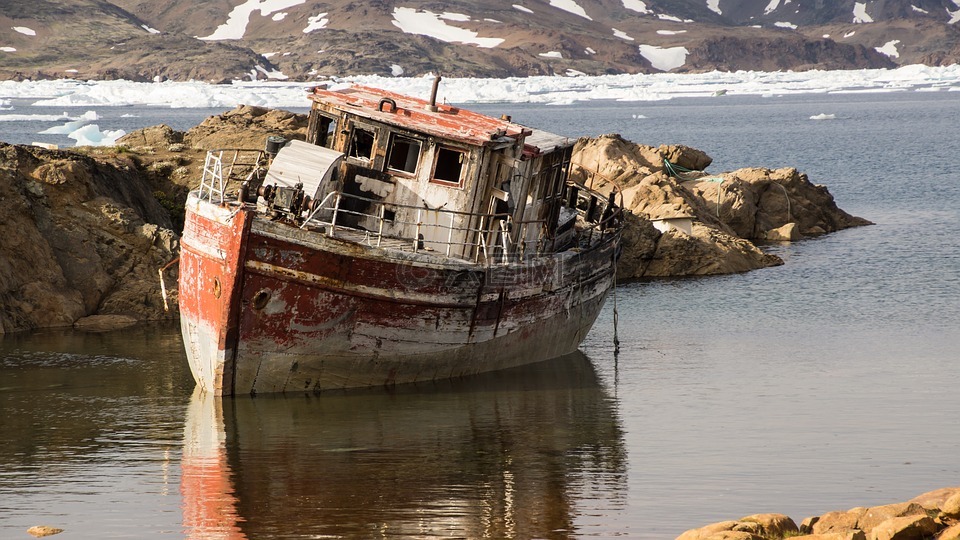 船,老,格陵兰岛