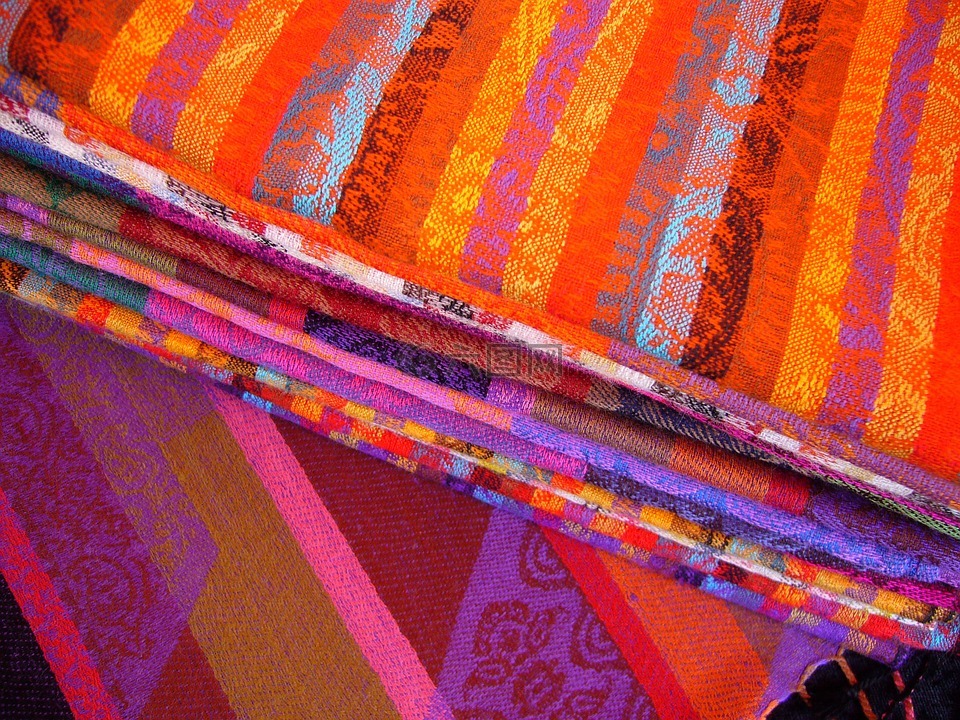 多彩的织物,色彩缤纷的织物,布