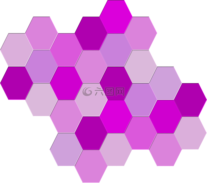 几何,六边形,紫色