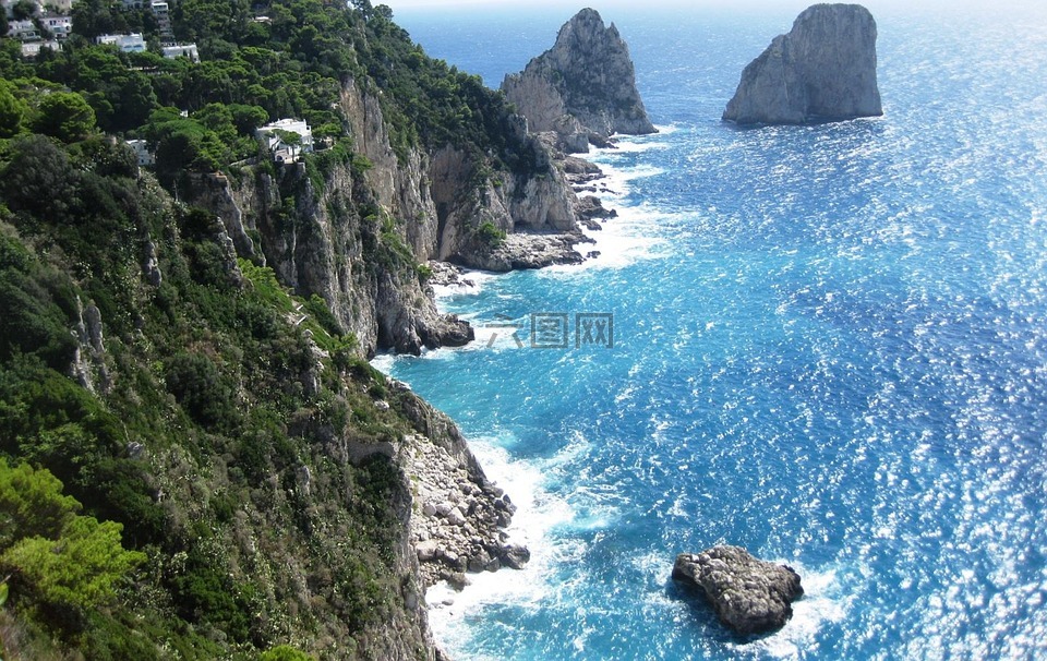 阿马尔菲海岸,悬崖,意大利