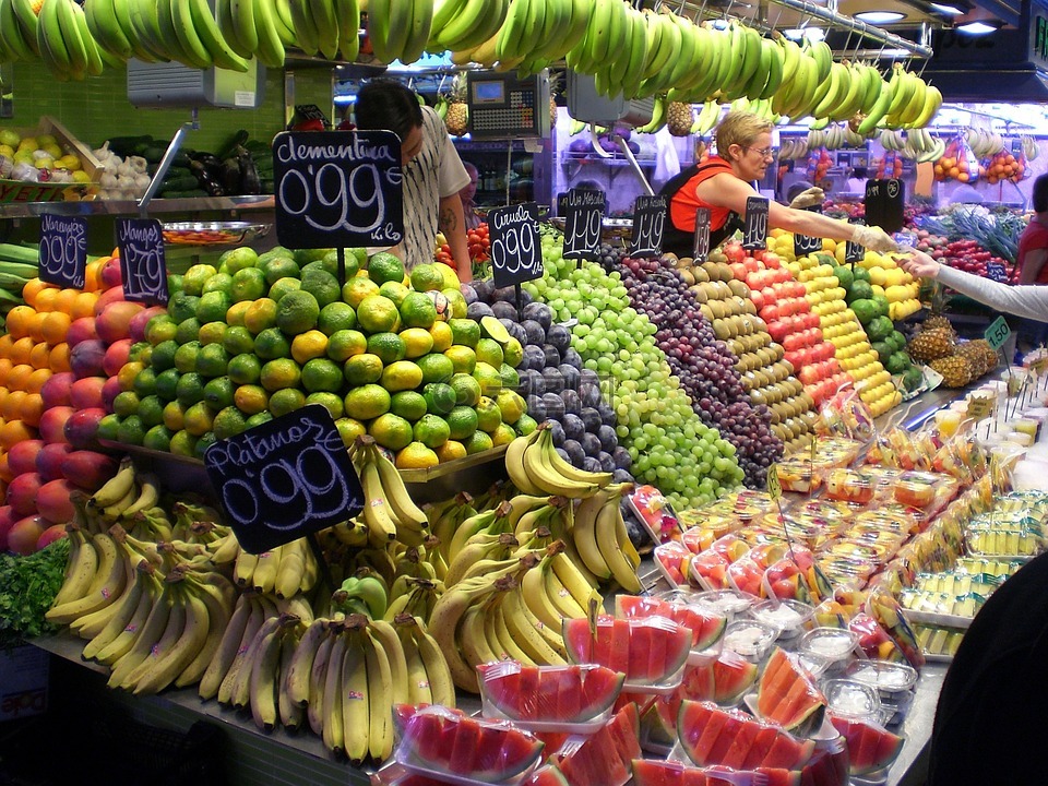 市场摊位,水果,维生素